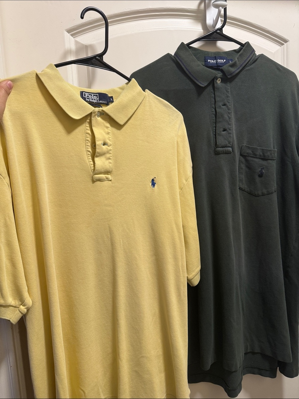 Polo by Ralph Lauren Yellow and Dark Green Men’s Short-Sleeve Polo Shirts Size L